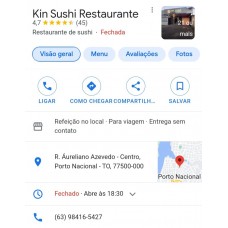 Cliente - Kin Sushi Restaurante -  Porto Nacional - TO 